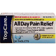 Top Care  all day pain relief, naproxen sodium tablets, compare to 50ct