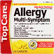Top Care  multi-symptom allergy pain reliever, nassal decongestant24ct