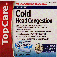 Top Care  cold head congestion, pain reliever/nasal decongestant, 24ct