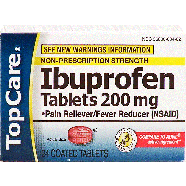 Top Care  pain reliever/fever reducer, ibuprofen tablets 200 mg 24ct