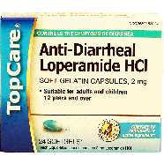 Top Care  anit-diarrheal loperamide HCI 2-mg. soft gelatin capsule24ct