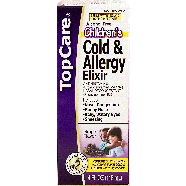 Top Care Children's cold & allergy elixir, phenylephrine HCI, gr4fl oz