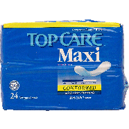 Top Care  maxi pads, contoured with side channels, heavy 24ct