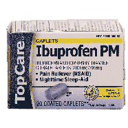 Top Care  ibuprofen pm 200 mg, pain reliever, nighttime sleep-aid,20ct