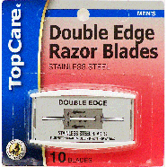 Top Care  double edge razor blades, stainless steel, men's 10ct