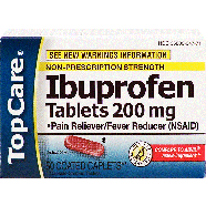 Top Care  pain reliever/fever reducer, ibuprofen caplets 200 mg 50ct