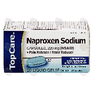 Top Care  naproxen sodium capsules, pain reliever / fever reducer, 20ct