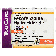 Top Care  12 hour allergy medicine, 60 mg fexofenadine hydrochlori 12ct