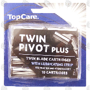 Top Care  twin pivot plus cartridges, fits Trac II & Atra razors  10ct