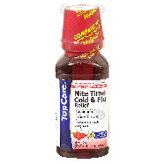 Top Care  nite time cold & flu relief, acetaminophen, pain relie 8fl oz