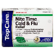 Top Care  nite time cold & flu relief, multi-symptom relief, softg 16ct