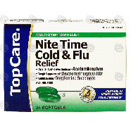 Top Care  nite time cold & flu relief, multi-symptom relief, softg 24ct