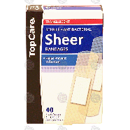 Top Care  sterile, antibacterial, sheer bandages, all one size  40ct
