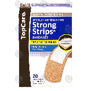 Top Care Strong Strips sterile, antibacterial bandages, all one si 20ct