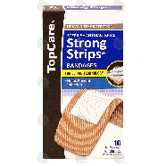 Top Care Strong Strips sterile, antibacterial bandages, all one si 10ct