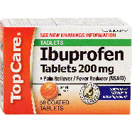 Top Care  pain reliever/fever reducer, ibuprofen tablets 200 mg  50ct