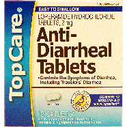 Top Care  anti-diarrheal caplets, 2 mg loperamide hydrochloride ea 12ct