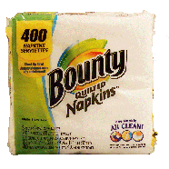 Bounty Quilted 2 packages, 200 white 1-ply napkins each 400ct