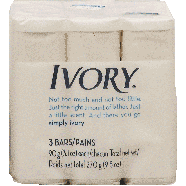 Ivory  pure simply ivory bar soap, 3-bars 9.5oz