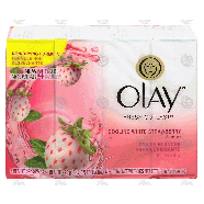 Olay Fresh Outlast cooling white strawberry & mint, beauty bars  4pk