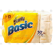 Bounty Basic paper towels, 1 ply sheets, 12 large rolls  12pk