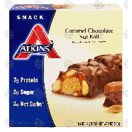 Atkins  caramel chocolate nut roll, 5 bars 8oz