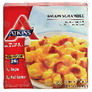 Atkins  bacon scramble; scrambled eggs with cheddar cheese and b6.5-oz