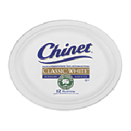 Chinet Classic Paper Plates Platters White 12.625 x 10 in. 12ct