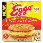 Kellogg's Eggo breakfast sandwiches; bacon, egg & cheese, 4 cou10.8-oz