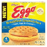 Kellogg's Eggo breakfast sandwiches; ham, egg & cheese, 4 count12.4-oz