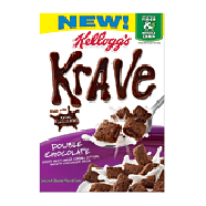 Kellogg's Krave Double Chocolate; cereal with chocolate flavored c11oz