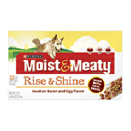 Purina Moist & Meaty Rise & Shine; bacon and egg flavor dog food, 72oz