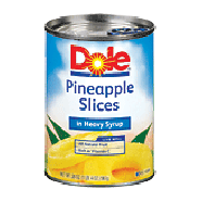 Dole Canned Fruit Pineapple Slices In Heavy Syrup  20oz