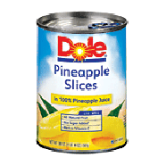 Dole Canned Fruit Pineapple Slices In 100% Pineapple Juice  20oz