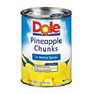 Dole Canned Fruit Pineapple Chunks In Heavy Syrup 20oz