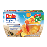 Dole Fruit Bowls Tropical Fruit In Lightly Sweetened Juice 4 Oz Cup4pk