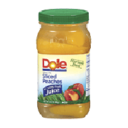 Dole Plastic Jars Peaches Sliced Yellow Cling In Light Syrup 24.5oz