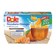 Dole Fruit Bowls Mandarin Oranges In Light Syrup 4 Oz Cup 4pk