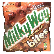 Milky Way(r) bites unwrapped milk chocolate, chewy caramel, smooth  7oz