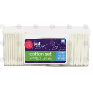 Just Because  cotton set; 10 cotton pads, 10 cotton balls, 140 cott 1pk