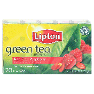 Lipton Superfruit green tea, red goji and raspberry flavor, 20 t0.8-oz