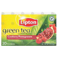 Lipton Superfruit Cranberry Pomegranate, 100% natural green tea,1.5-oz
