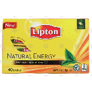 Lipton Natural Energy premium black tea, 40 tea bags 3.1-oz