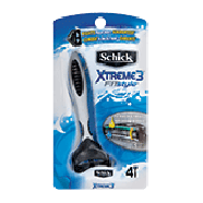 Schick Xtreme3 refresh; disposable razor blades, 3-blade system, 2x 4ct