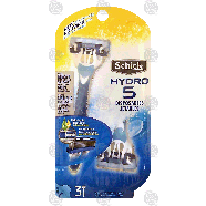 Schick Hydro 5 disposables, 5 blades, hydrating gel + skin guards  3ct