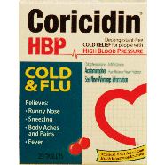 Coricidin HBP cold & flu relief for people with high blood pressur 20ct