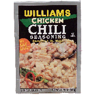 Williams  chicken chili seasoning, seasons 1lb of meat 1.125oz