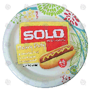 Solo Heavy Duty paper plates, grease/soak proof, cut-resistant, mi 44ct