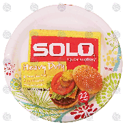 Solo Heavy Duty paper plates, grease/soak proof, cut-resistant, mi 22ct