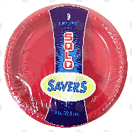 Solo Savers plastic plates, 9 inch  9ct
